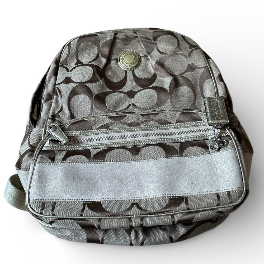 Coach Beige and Gold Signature back pack